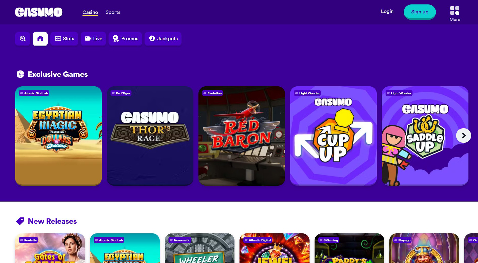 5. Casumo- Choix de casino en ligne mobile